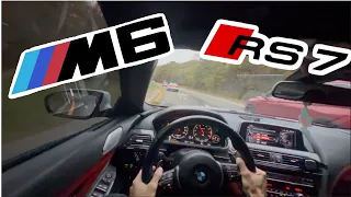 BMW M6 & Audi RS7 in traffic POV