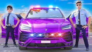 Officers Jason and Alex purple Lamborghini Detective Story