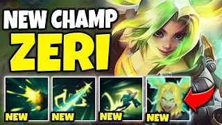 ZERI MIGHT BE THE COOLEST NEW CHAMPION YET! (TWO PENTA KILLS) - League of Legends
