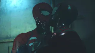 Spider Man and Miles Morales Romantic Kiss on Train - RE2 Remake Mod