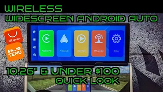 UNDER $100 10.26" WIDESCREEN WIRELESS ANDROID AUTO CAR DISPLAY QUICK LOOK