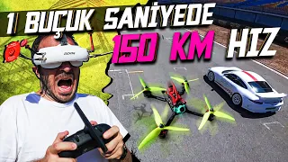 EN HIZLI DRONE 0-150 KM 1,5 SANİYE VS PORSCHE !! @ Formula 1 Pisti