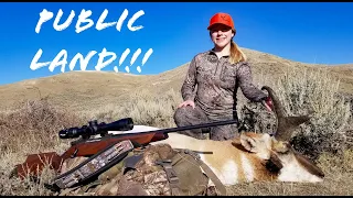 GRACE'S 80" ANTELOPE HUNT! WYOMING PUBLIC LAND 2019: GRANDPA BRUISER