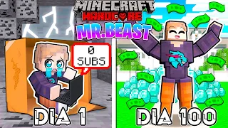 🟥SOBREVIVÍ 100 DÍAS como MR BEAST en Minecraft HARDCORE!