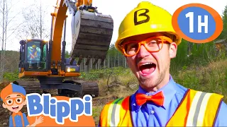 Blippi Visits a Construction Site! | 1 HOUR OF BLIPPI TOYS | Construction Videos for Kids