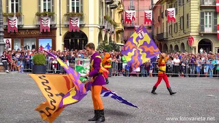 Palio di Asti 2018 Sbandieratori A.S.T.A. Esibizione sulla piazza S.Secondo