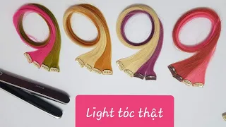 Light Tóc Từ Tóc Thật ♡ Cách sử dụng tóc kẹp tại nhà ♡ Light tóc nối ❤ Tóc Highlight đơn giản