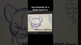 Quick animation demo for a Simba head turn by Tom Bancroft #shorts