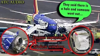 #WN1380 Southwest Engine Explodes in midair and a Window Breaks!