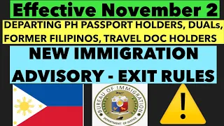 PHILIPPINES TRAVEL UPDATE | NEW IMMIGRATION EXIT RULES STARTING NOVEMBER 2