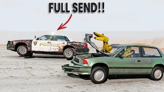 BeamNG Drive - Cars vs Angry Police Car #15 (RoadRage)