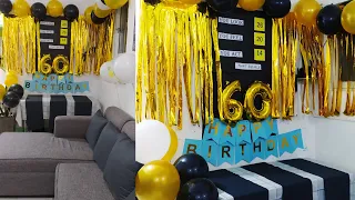 DIY Gold and Black Birthday Theme on a Budget | 60th Birthday Decoration Ideas at Home for Mom & Dad