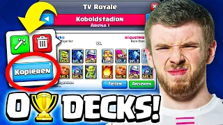 🤢😫Ich SPIELE 0 TROPHÄEN DECKS in den TOP 100 der WELT... (unglaublich) | Clash Royale Deutsch