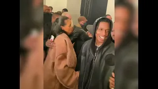 Asap Rocky and Rihanna at off white fashion show in Paris
