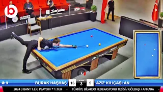 3 Cushion Billiards BURAK HAŞHAŞ 4 Inn 27 POINT (14 - 11 High Run) GREAT MATCH PERFORMANCE 2024 !!