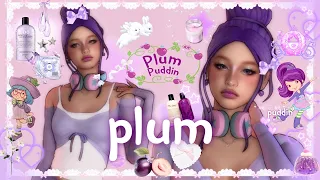 💜 plum puddin 🍮 || sims 4 cas + cc links ♡
