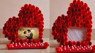 DIY Heart Photo Frame || Heart shape photo frame idea || Making at Home || Creative ViNii ||