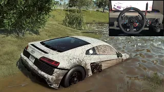 NFS HEAT Rebuilding a AUDI R8 - LOGITECH G29 gameplay