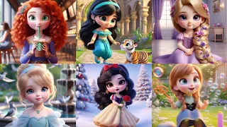 The most beautiful pictures of princesses Elsa and Anna / Ariel / Merida / Rapunzel