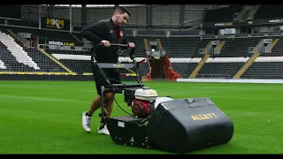 Aaron Tong, Head Groundsman at Hull City Football Club Prepares a Pitch Using the Allett C34's