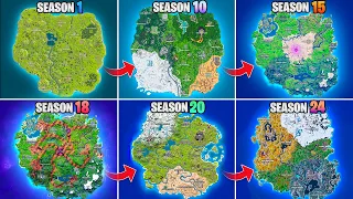 Evolution of Fortnite Map (Chapter 1 Season 1 - Chapter 4 Season 2)