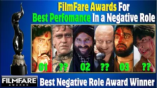 Best Negative Villains Role Filmfare Award all Time List | 1992 - 2021 | All Filmfare Awards WINNERS