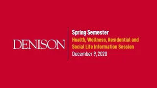 Spring Semester Info Session: Health, Wellness, Residential & Social Life