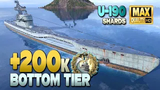 Submarine U-190: Bottom tier, 204k on map Shards - World of Warships