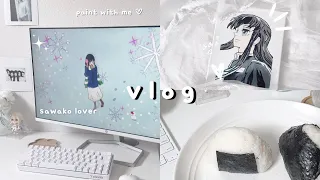 ₊‧ 𐙚  Sawako girlie ♡ paint with me┊crotchet┊studying┊tidying my room 🫐