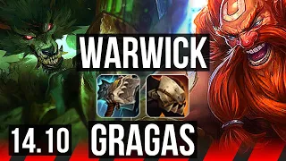 WARWICK vs GRAGAS (TOP) | 1200+ games, 8/3/7 | EUW Diamond | 14.10