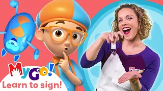 Learn Sign Language with Blippi Wonders! | Gravity | MyGo! | ASL for Kids