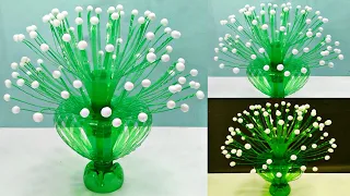 प्लास्टिक बोतल और थर्माकोल के दानों से गुलदस्ता बनाने का तरीका/PLASTIC BOTTEL & FOAM BALLS GULDASTA