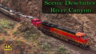 Scenic Deschutes River Canyon & more (4K) | BNSF Oregon Trunk Sub | June 10, 2023