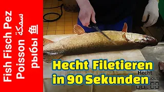 Hecht in 90 Sekunden filetiert ⚠️ mit Haut entfernen 😱