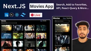 🔴Live  Movies App With Next.Js, Tailwindcss, TypeScript, API, React Query & More