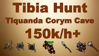 Tibia Hunt: Lvl 30 RP PG Tiquanda Corym Cave 150k/h Exp