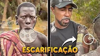 Doloroso RITO de PASSAGEM com o povo MURSI (Dói mais que tatuagem)