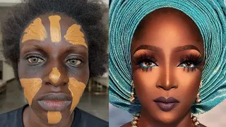 100,000,000 VIEWS 😳 BRIDE ⬆️ DARK SKIN TRANSFORMATION 😱 MAKEUP TRANSFORMATION GELE TUTORIAL