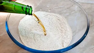 Just mix beer with flour and you have bread. The fastest bread recipe. baking bread