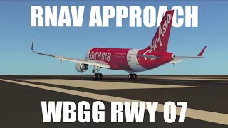 [Infinite Flight] 🇲🇾 AirAsia A320 RNAV Approach WBGG RWY 07 (KUCHING)