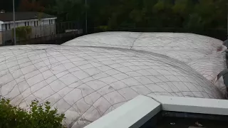 Amstelpark de ballonhal is bijna gereed voor het wintertennis op gravel...