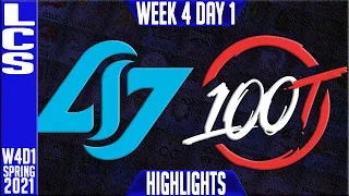 CLG vs 100 Highlights | LCS Spring 2021 W4D1 | Counter Logic Gaming vs 100 Thieves