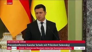 LIVE: Bundeskanzler Scholz und der urkrainische Präsident Selenskyj treten vor die Presse