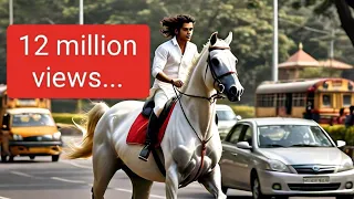 Watch Boy in Bangalore city riding horse