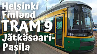Finland Helsinki Tram 9 Jätkäsaari - Pasila [4K] Fall 2020