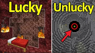 LUCKIEST vs UNLUCKIEST Minecraft Moments MARATHON