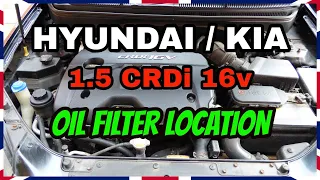 Hyundai / Kia - 1.5 CRDi 16v - Oil Filter Location