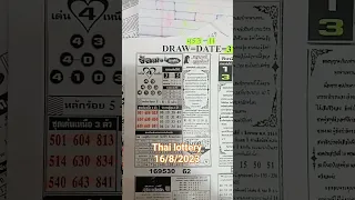 Thai lottery 16/8/2023 for paper tich