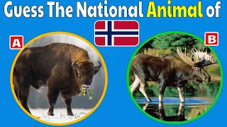 Guess The National Animal of the Countries 🐨 || Animal Quiz