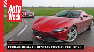 Ferrari Roma vs. Bentley Continental GT V8 - AutoWeek dubbeltest - English subtitles